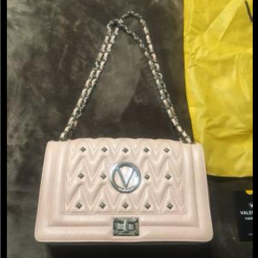Valentino Blush Quilted Chain Bag